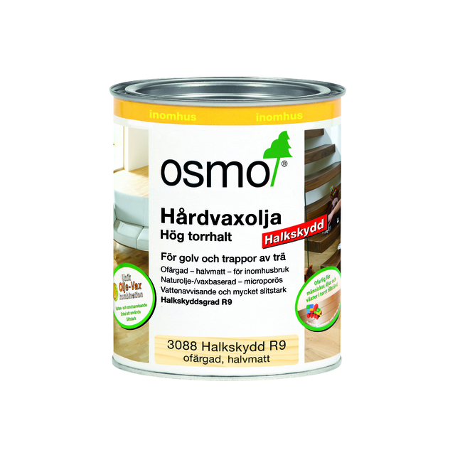 HÅRDVAXOLJA 3088 OSMO HALKSKYDD R9 HALVMATT 0,75L 11 | Beijerbygg Byggmaterial